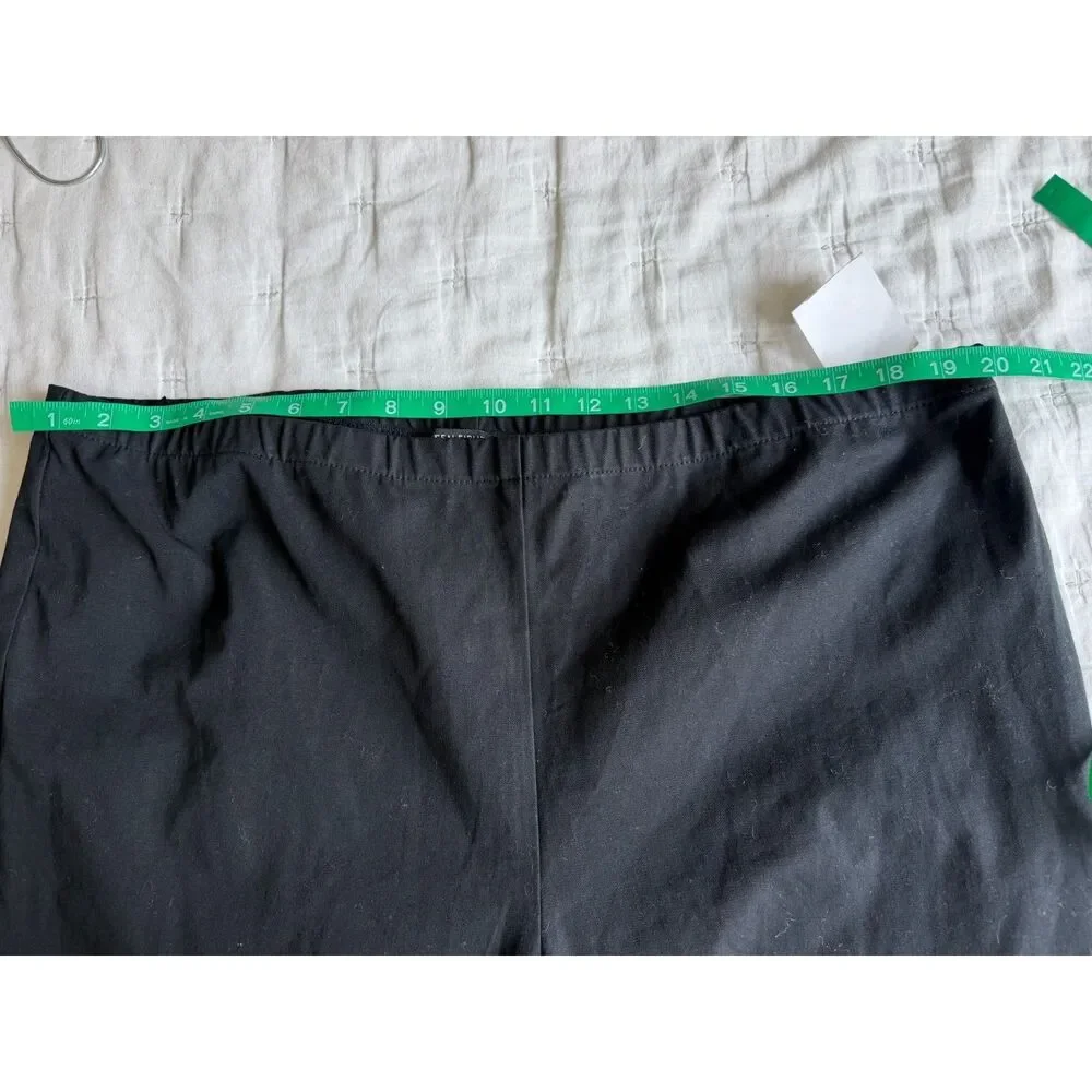 Eileen Fisher Black Stretch Side Zip Ankle Pants Organic Cotton 1X